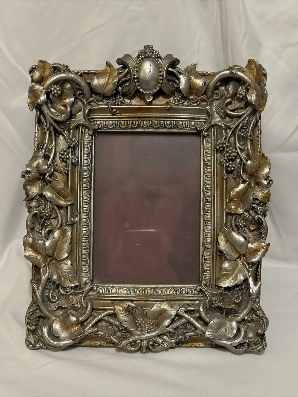 Ornate Decorative Picture Frame in Silver-Gold Finish